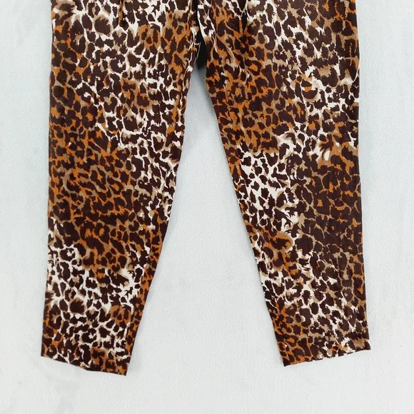New Veronica Beard Oksana Linen Leopard Pant in Brown Multi P3613 - Picture 3 of 9